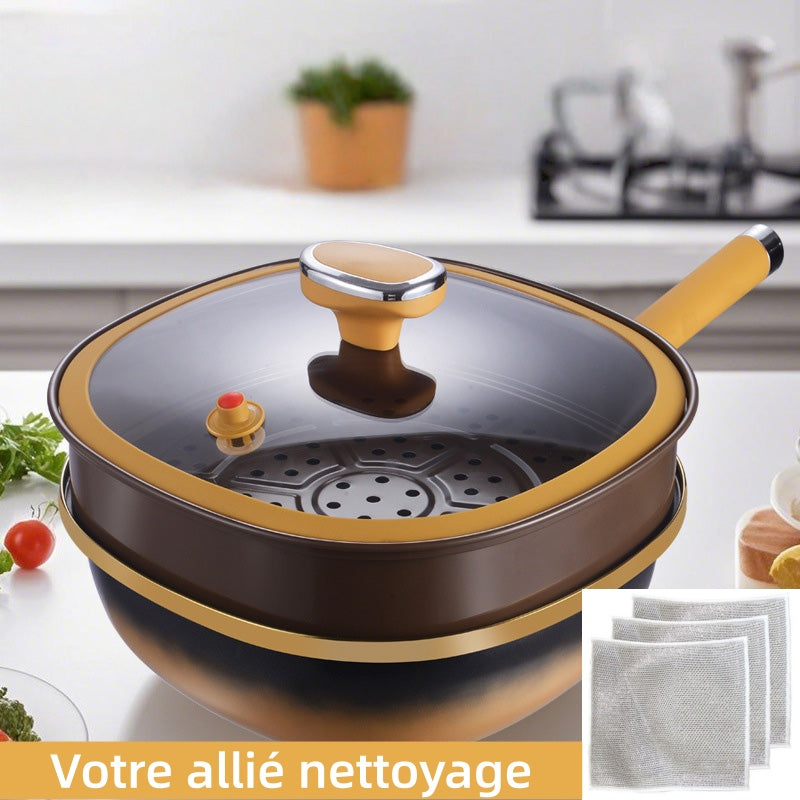 🔥Begrenzte Stückzahl verfügbar 50 % Rabatt🔥🍳✨ Antihaft-Topf aus Titanlegierung, 12 Zoll, mit Deckel 🍲💫
