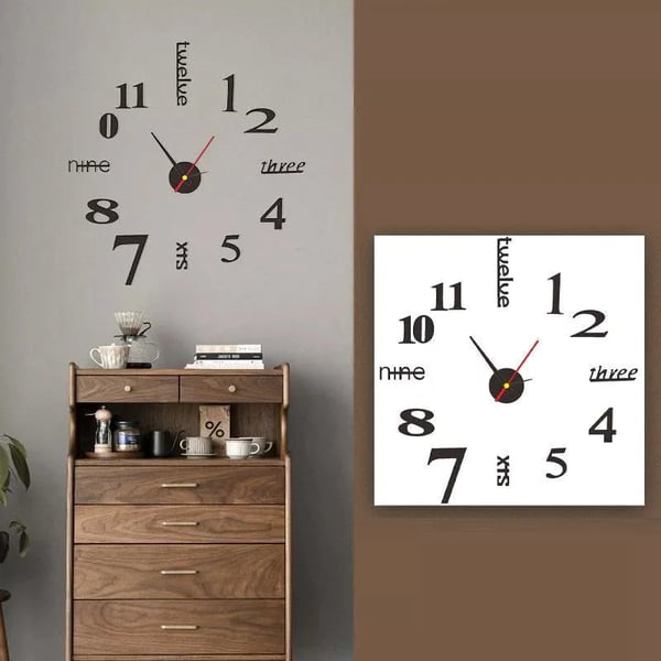 đ„HeiĂer Verkaufđ„Moderne Mute DIY groĂe Wanduhr 3D Aufkleber