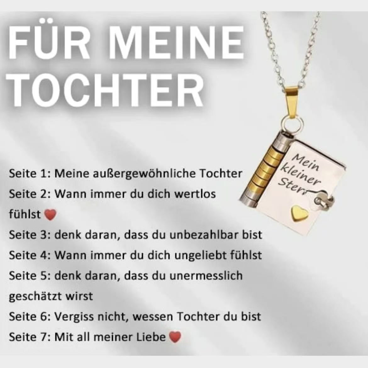 đđ 50% RABATT! Herz-Buch-Halskette Aufklappbar â Besonderes Geschenk fĂŒr Familie & Liebste âš