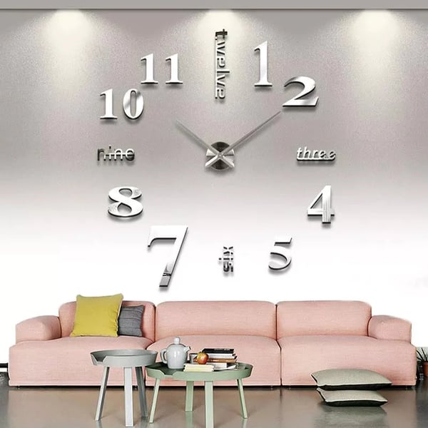 đ„HeiĂer Verkaufđ„Moderne Mute DIY groĂe Wanduhr 3D Aufkleber