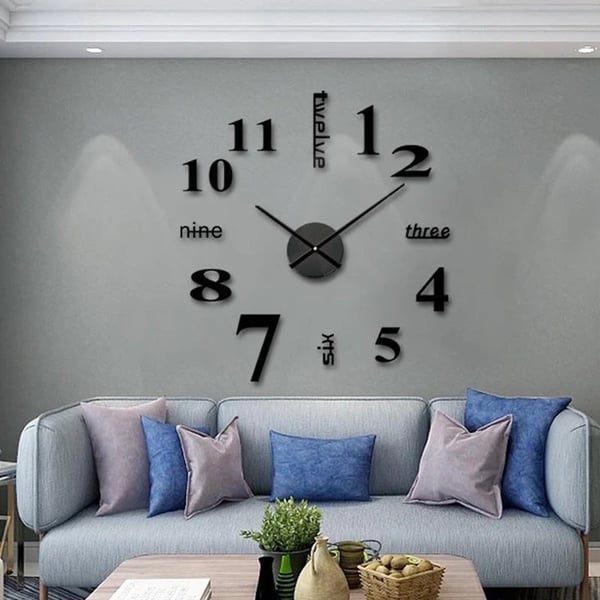 đ„HeiĂer Verkaufđ„Moderne Mute DIY groĂe Wanduhr 3D Aufkleber