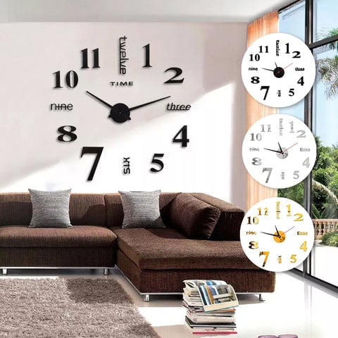 đ„HeiĂer Verkaufđ„Moderne Mute DIY groĂe Wanduhr 3D Aufkleber