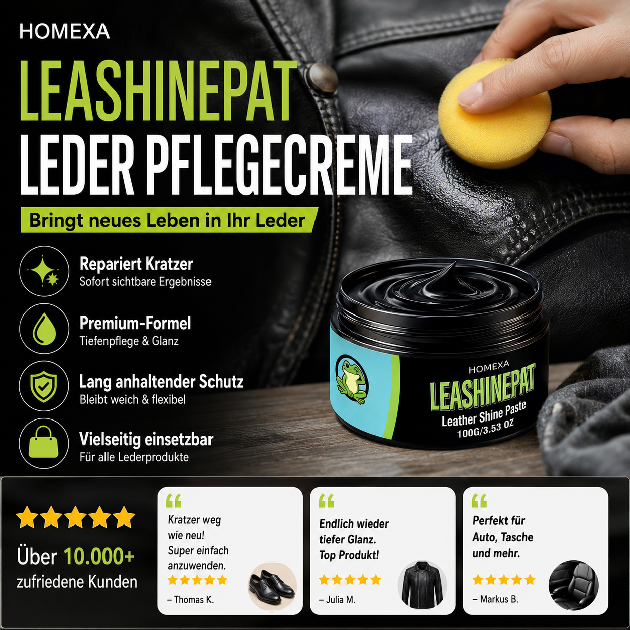 ⏳Begrenzte Zeit 50% 📢📢2 kaufen,1 gratis📍📍Mehrzweck-Pflegepaste für schwarzes Leder