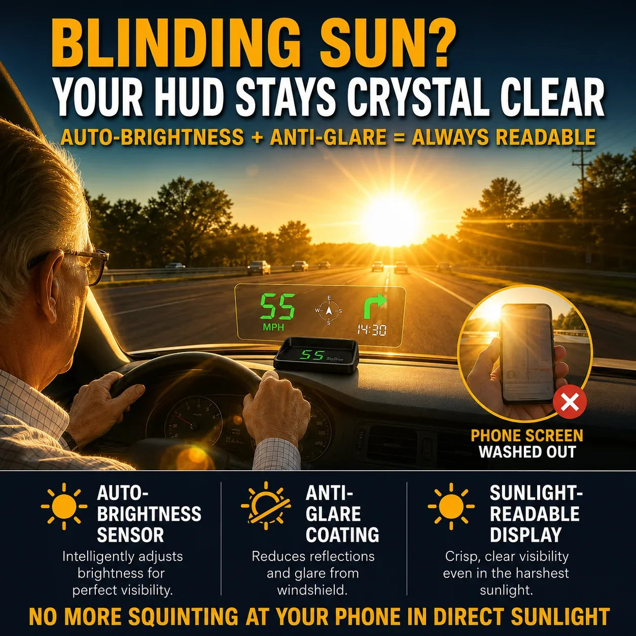 Head-Up-Display (HUD) Auto-GPS Digitaler Tachometer