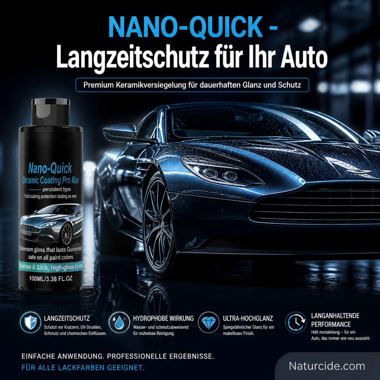 🎁50% Rabatt🔥Hochglänzendes Nano-Keramik-Beschichtungsspray, wasserabweisend & kratzfest