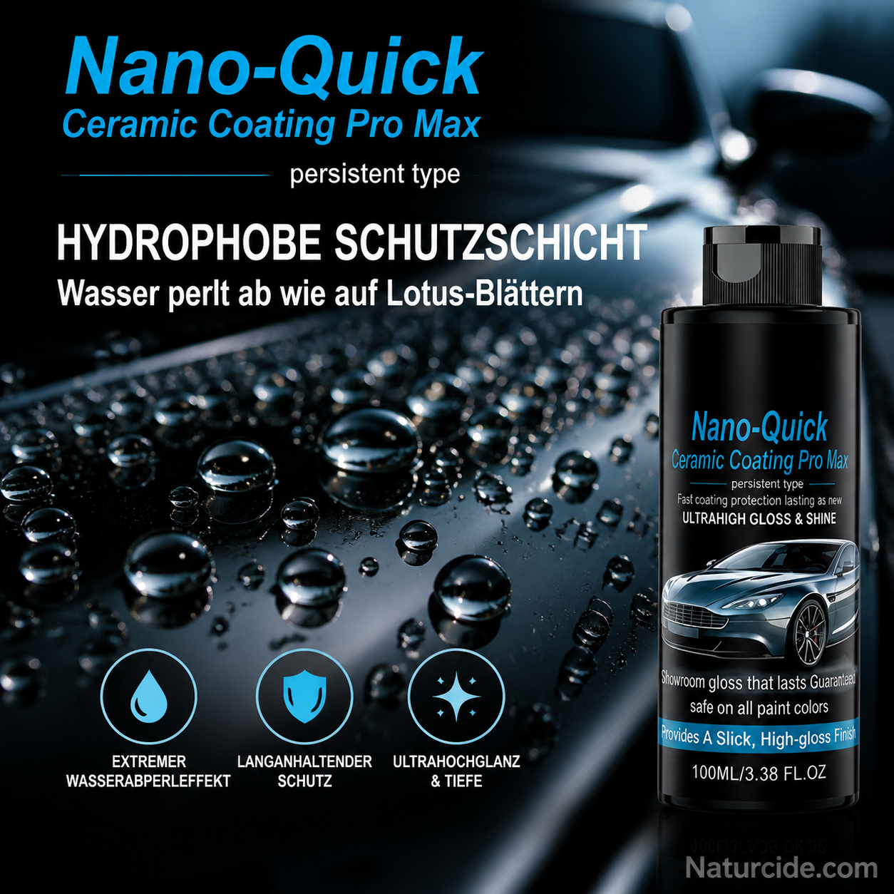 🎁50% Rabatt🔥Hochglänzendes Nano-Keramik-Beschichtungsspray, wasserabweisend & kratzfest