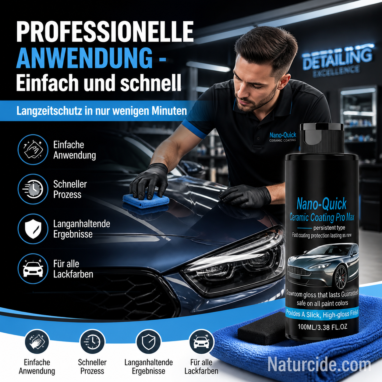 🎁50% Rabatt🔥Hochglänzendes Nano-Keramik-Beschichtungsspray, wasserabweisend & kratzfest