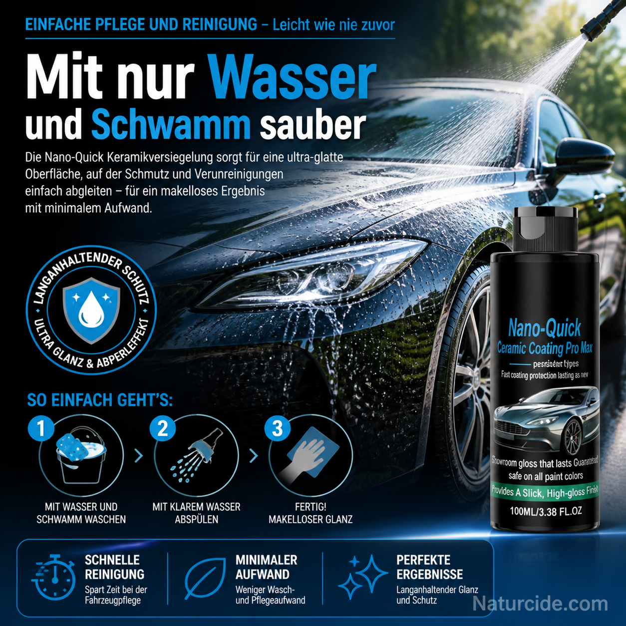 🎁50% Rabatt🔥Hochglänzendes Nano-Keramik-Beschichtungsspray, wasserabweisend & kratzfest