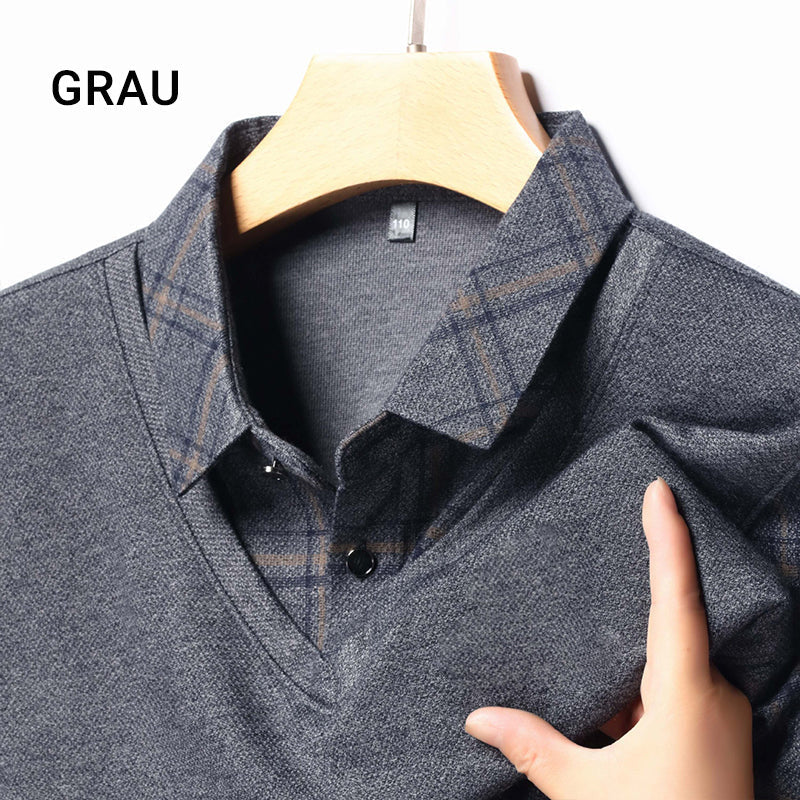 💥Heißer Verkauf 50% Rabatt👔Langarm-Oberteil in Layering-Optik für Herren