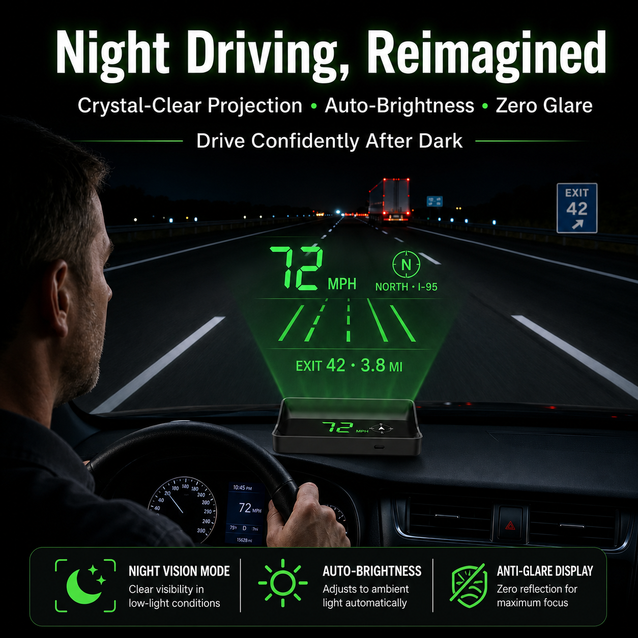 Head-Up-Display (HUD) Auto-GPS Digitaler Tachometer