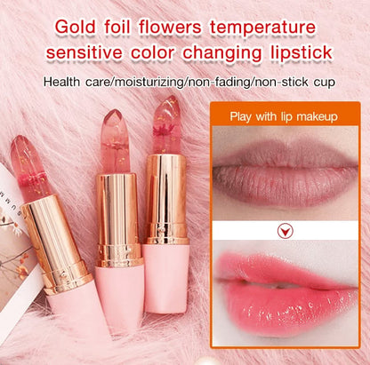 Gelee-Farbwechselnde Lippenstifte mit getrockneten Blumen