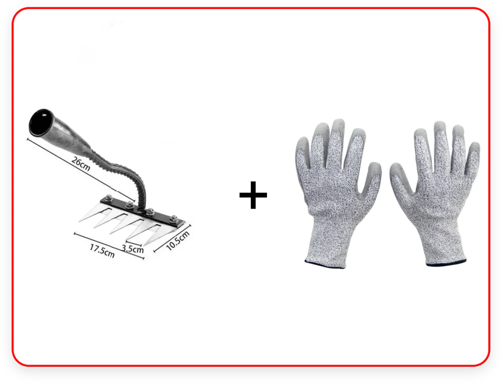 🔥Befristetes Angebot🍂5/6/7/8 Unkrautrechen mit Gartenzähnen aus Karbonstahl