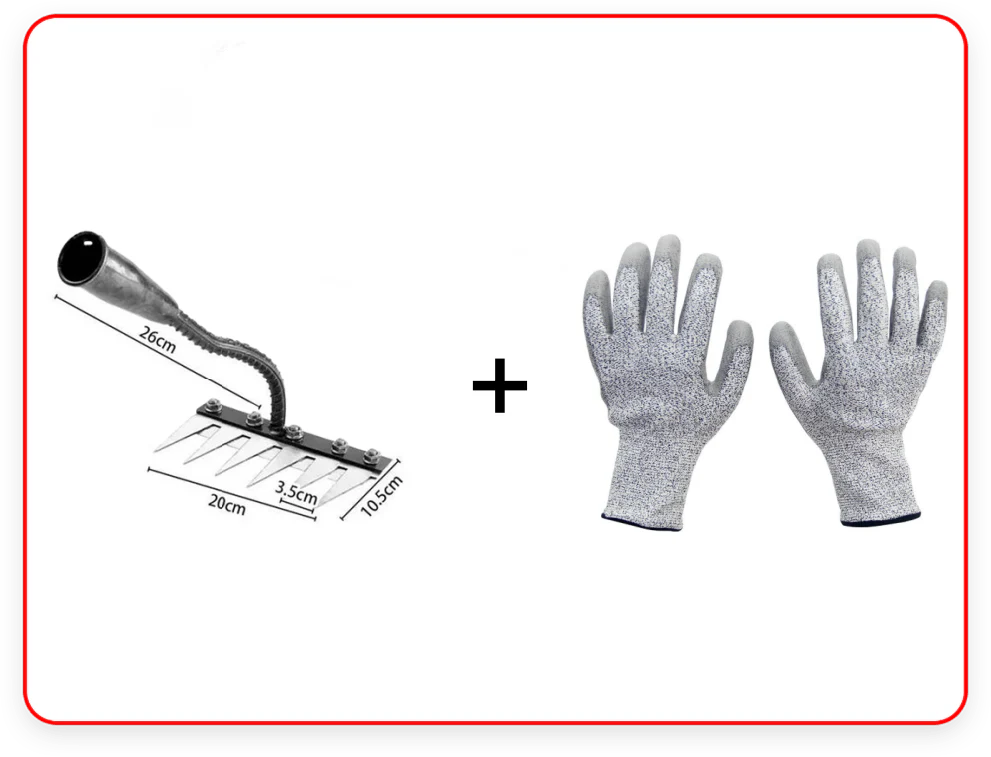 🔥Befristetes Angebot🍂5/6/7/8 Unkrautrechen mit Gartenzähnen aus Karbonstahl