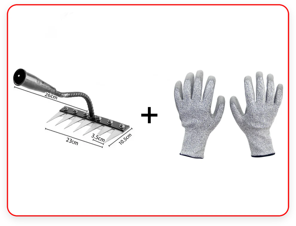 🔥Befristetes Angebot🍂5/6/7/8 Unkrautrechen mit Gartenzähnen aus Karbonstahl
