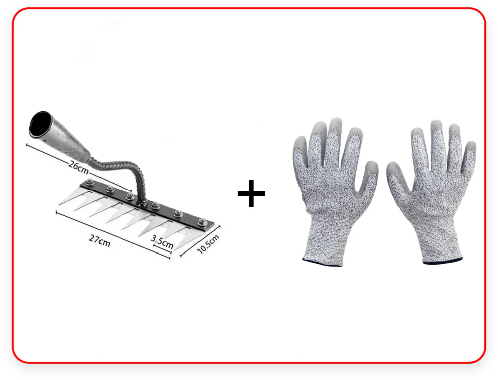 🔥Befristetes Angebot🍂5/6/7/8 Unkrautrechen mit Gartenzähnen aus Karbonstahl