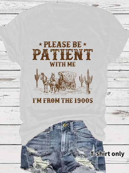 👕I'M From 1900S✨ Vintage monogrammiert Rundhalsausschnitt Damen-T-Shirt