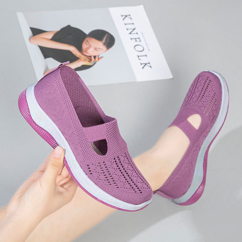 Frauen gewebt orthopädische atmungsaktive weiche Sohle Schuhe
