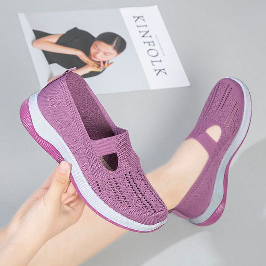 Frauen gewebt orthopädische atmungsaktive weiche Sohle Schuhe