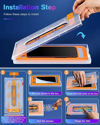 📱2024 Neue Displayschutzbox mit automatischer Ausrichtung für das iPhone – staubfrei und ohne Blasen