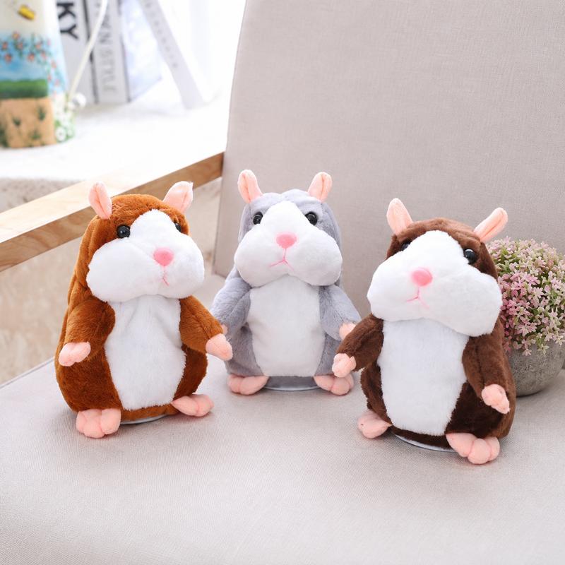 Sprechender Plüsch-Hamster – wiederholt alles, was man sagt, bewegt dabei automatisch den Kopf; ein Riesenspaß für Kinder und Erwachsene-Gcom