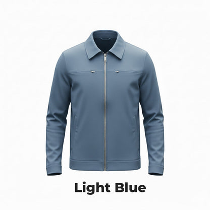 Herren 2-teiliges Freizeit-Set in Unifarben für Herbst und Winter (Jacke + Hose)