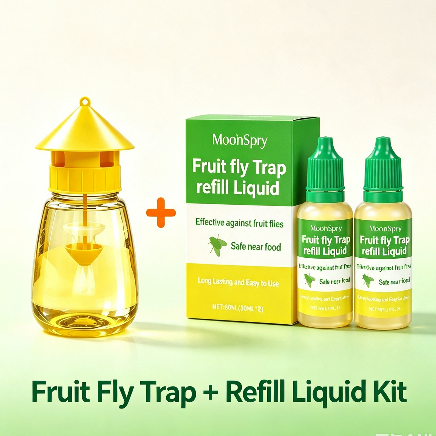 ❄️Sommerfrische 50% Rabatt!🌿Wiederverwendbare Fliegenfalle mit Lockstoff – Insektizidfreier Fruchtfliegenfänger für Küche, Terrasse & Garten
