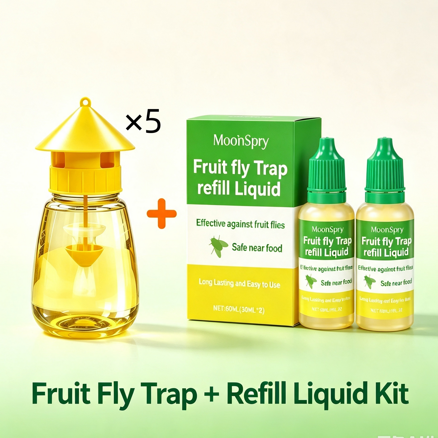 ❄️Sommerfrische 50% Rabatt!🌿Wiederverwendbare Fliegenfalle mit Lockstoff – Insektizidfreier Fruchtfliegenfänger für Küche, Terrasse & Garten