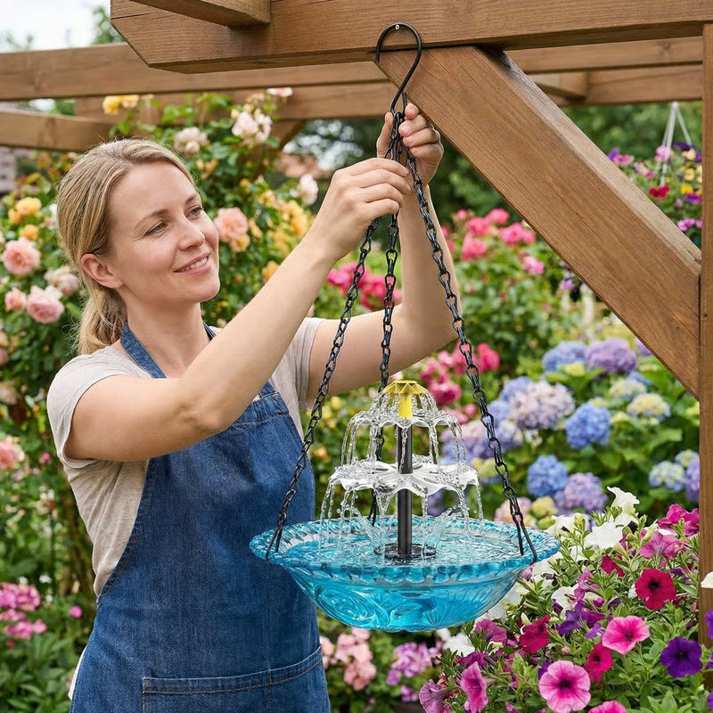 🔥🔥 Frühlingsaktion 2026 – 40 % Rabatt – 🐦 Solar-Kaskaden-Hängender Vogelbad-Brunnen