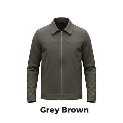 Herren 2-teiliges Freizeit-Set in Unifarben für Herbst und Winter (Jacke + Hose)