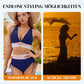 🩷historischer Tiefstpreis🩷Patchwork-Bikini mit V-Ausschnitt, 2-teiliges Set👙