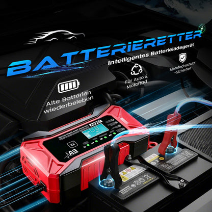 🎉 Neujahrsgeschenk – 50% RABATT!🔋Intelligenter Auto- und Motorradlader , 12V Slim Ladegerät (6A + Pulsreparatur) – Kompatibel mit Auto/Motorrad/E-Bike: Sicher & Langlebig!