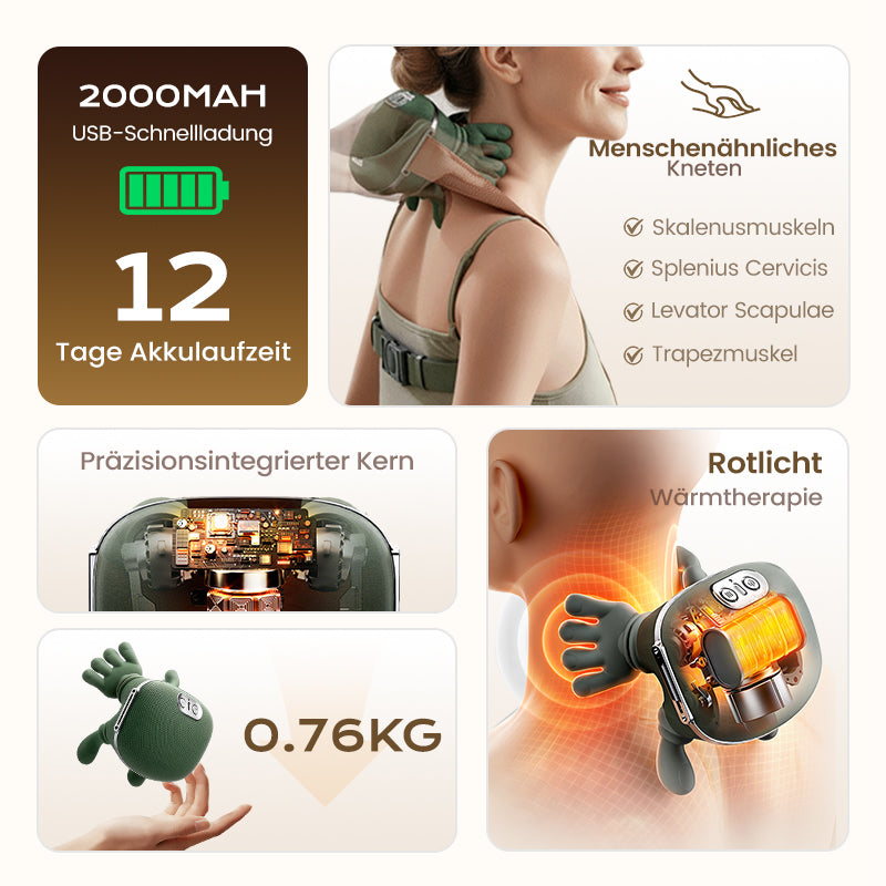 🌲 Super Weihnachtsangebot:60% RABATT! 🌲 Der Beste Tragbare Nackenmassager – 3x mehr Entspannung! 💆