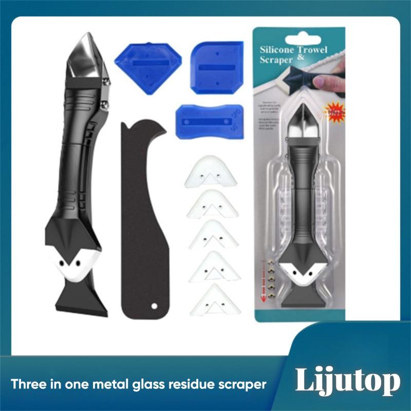 🔥 9-teiliges Silikon-Dichtwerkzeug-Set, 3-in-1-Werkzeug zur Entfernung von Fugen (Edelstahlkopf) und Schabberhilfe zum Entfernen von Fugenmaterial, Entferner für Dichtungsmittel für Küche/Bad/Fenster