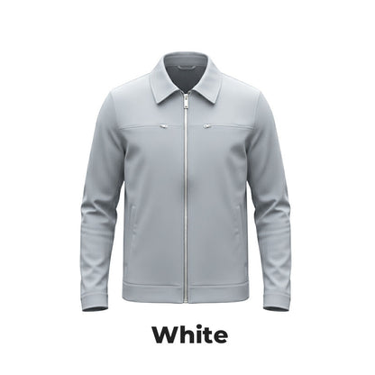 Herren 2-teiliges Freizeit-Set in Unifarben für Herbst und Winter (Jacke + Hose)