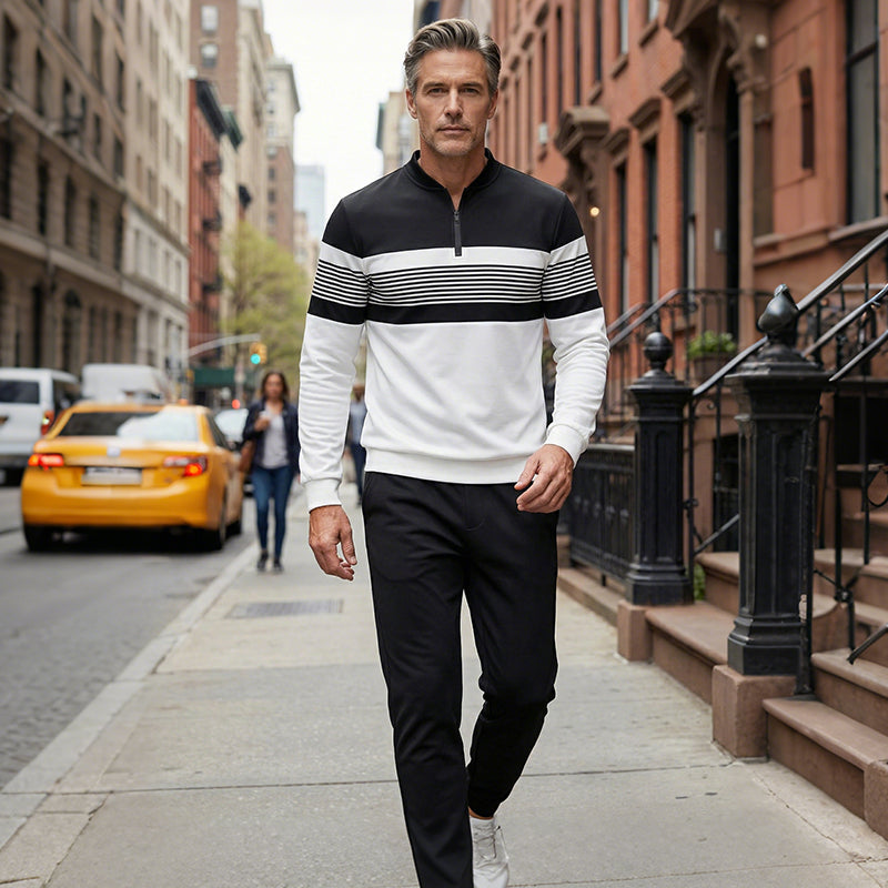 Herren-Set: Pullover mit grafischem Druck und Hose