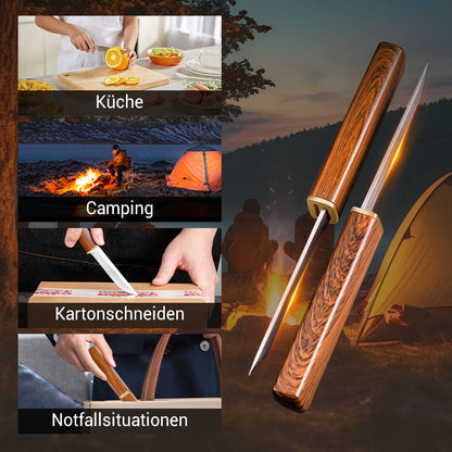 2-in-1-Doppelmesserset mit Holzgriff