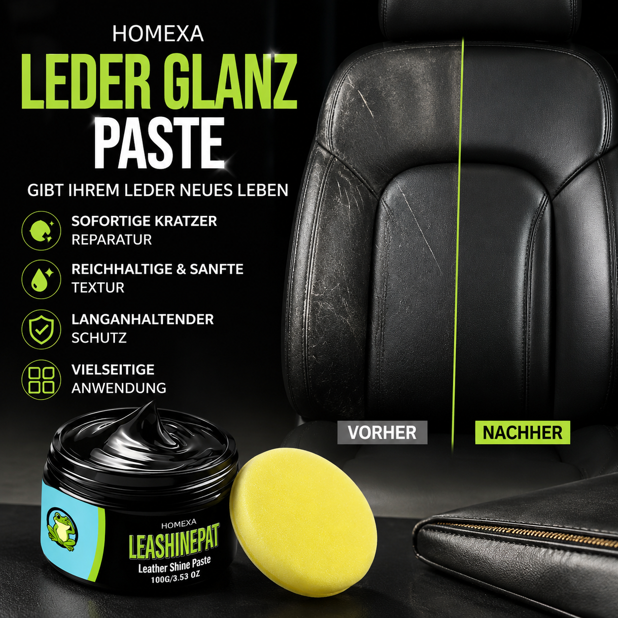 ⏳Begrenzte Zeit 50% 📢📢2 kaufen，1 gratis📍📍Mehrzweck-Pflegepaste für schwarzes Leder
