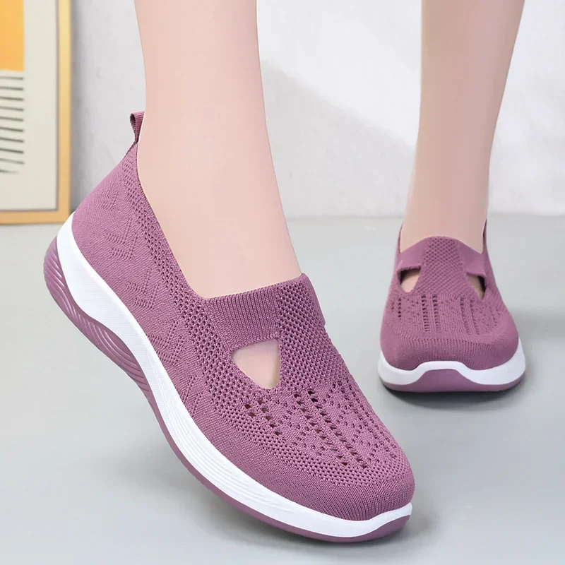 Frauen gewebt orthopädische atmungsaktive weiche Sohle Schuhe