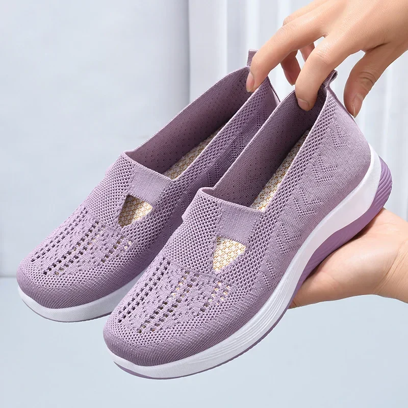 Frauen gewebt orthopädische atmungsaktive weiche Sohle Schuhe