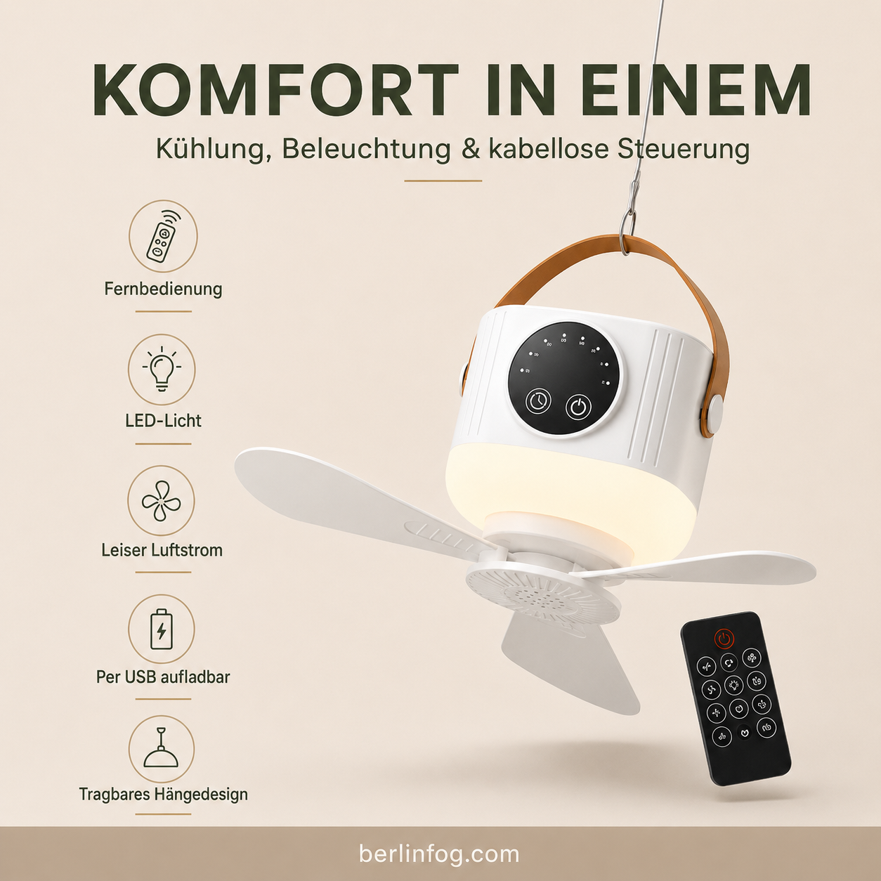 ⏰ Zeitlich begrenztes Angebot: 60% RABATT auf wiederaufladbaren Deckenventilator mit LED! 🌬️✨