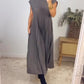 🔥HOT SALE🔥Damen plissiertes einfaches einfarbiges Kleid