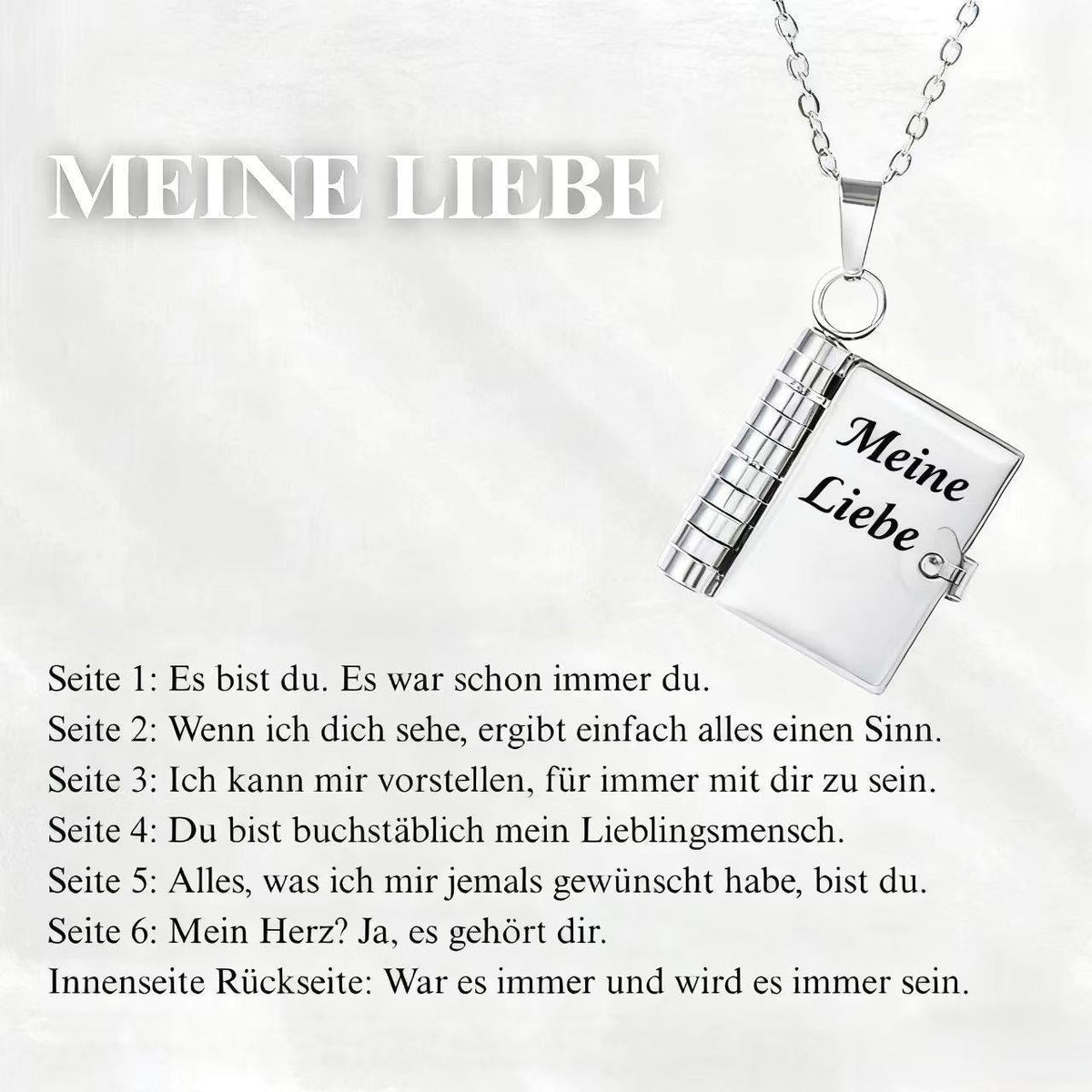 💖📖 50% RABATT! Herz-Buch-Halskette Aufklappbar – Besonderes Geschenk für Familie & Liebste ✨