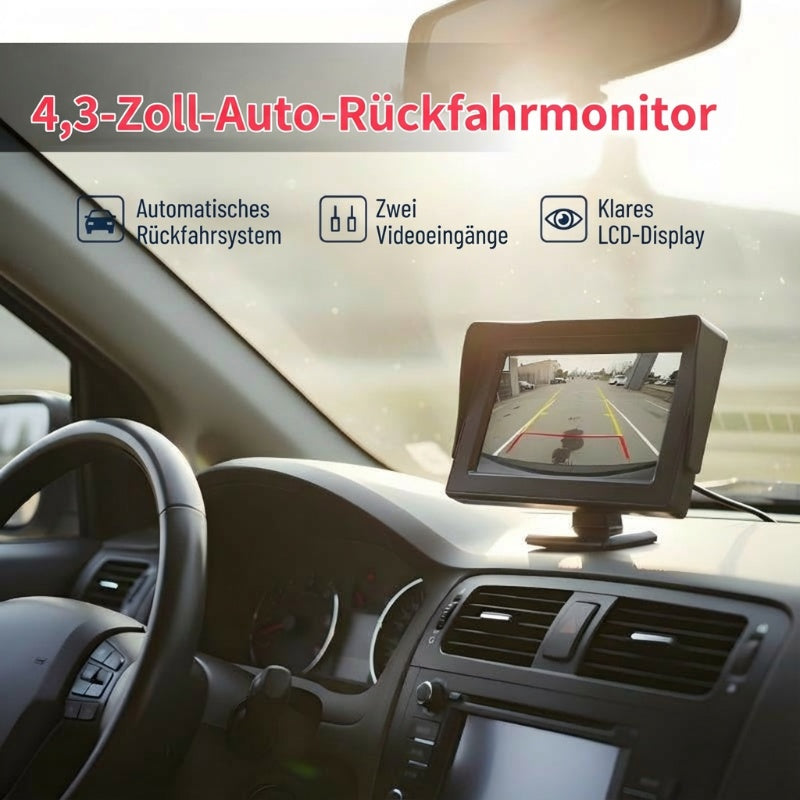 🎉 Neujahrsangebot -60%! 🚗 4,3-Zoll Auto-HD-Monitor: Doppelte Videoeingänge + Rückfahrpriorität – Klare Bilder für sicheres Fahren und Unterhaltung!