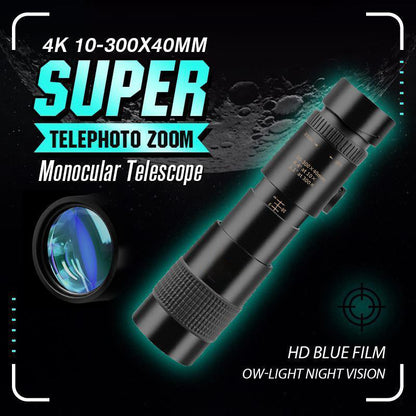 🔥Hot Sale🔥🔭4K 10-300X40mm Super Telefoto Zoom Monokular Teleskop