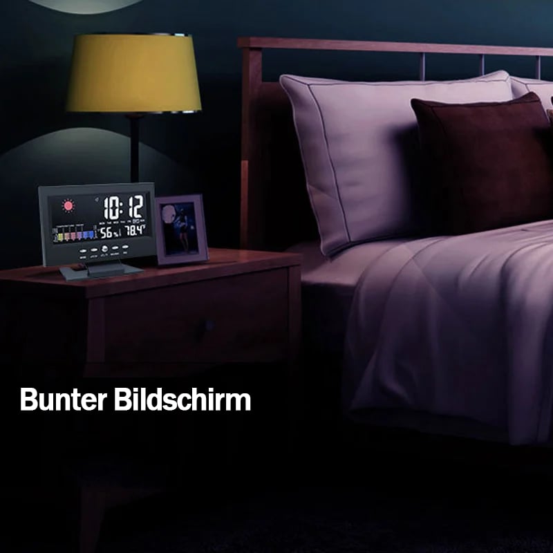 ⏰LETZTER TAG VERKAUF 50% RABATT✨Digitaler LED-Temperatur- und Luftfeuchtigkeitsmonitor, Wettervorhersage, LED-Tischwecker