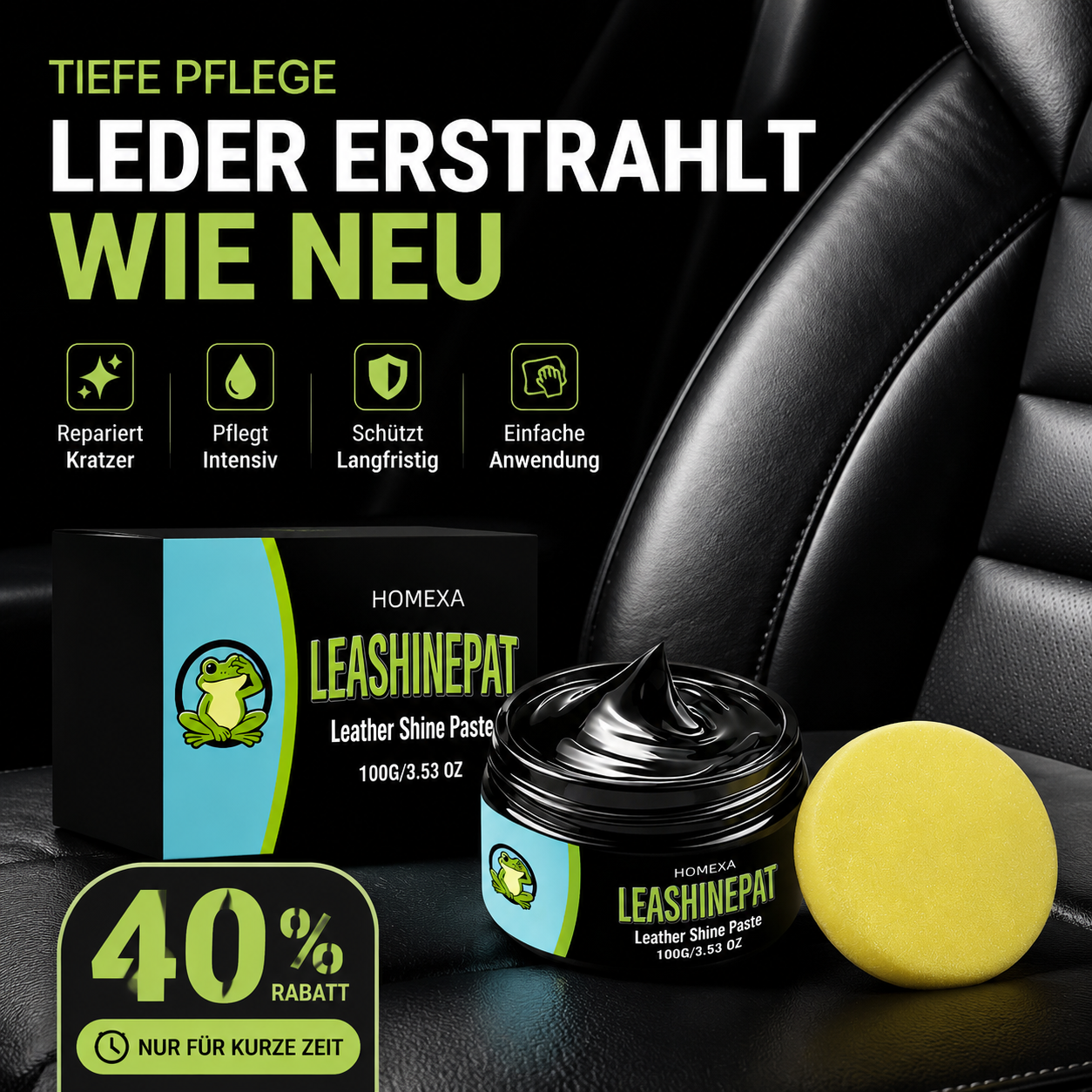 ⏳Begrenzte Zeit 50% 📢📢2 kaufen，1 gratis📍📍Mehrzweck-Pflegepaste für schwarzes Leder