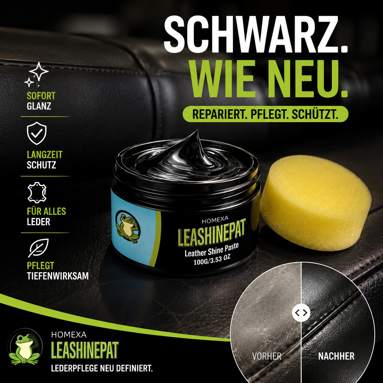 ⏳Begrenzte Zeit 50% 📢📢2 kaufen，1 gratis📍📍Mehrzweck-Pflegepaste für schwarzes Leder