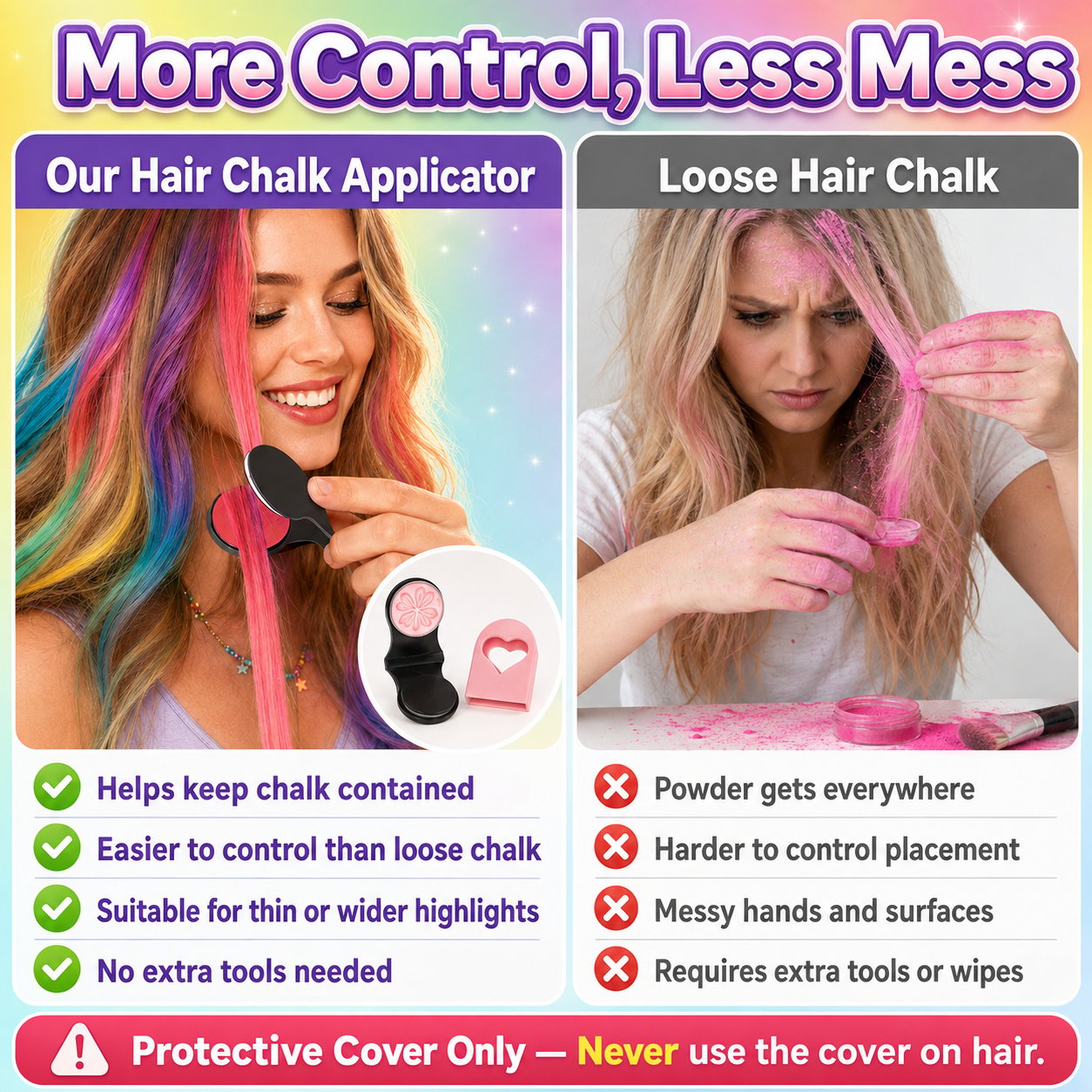 🔥Letzter Tag: 50 % Rabatt!🌈 12-Farben-Set für temporäre Haarkreide mit Applikator