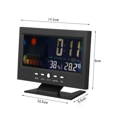 ⏰LETZTER TAG VERKAUF 50% RABATT✨Digitaler LED-Temperatur- und Luftfeuchtigkeitsmonitor, Wettervorhersage, LED-Tischwecker