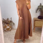🔥HOT SALE🔥Damen plissiertes einfaches einfarbiges Kleid